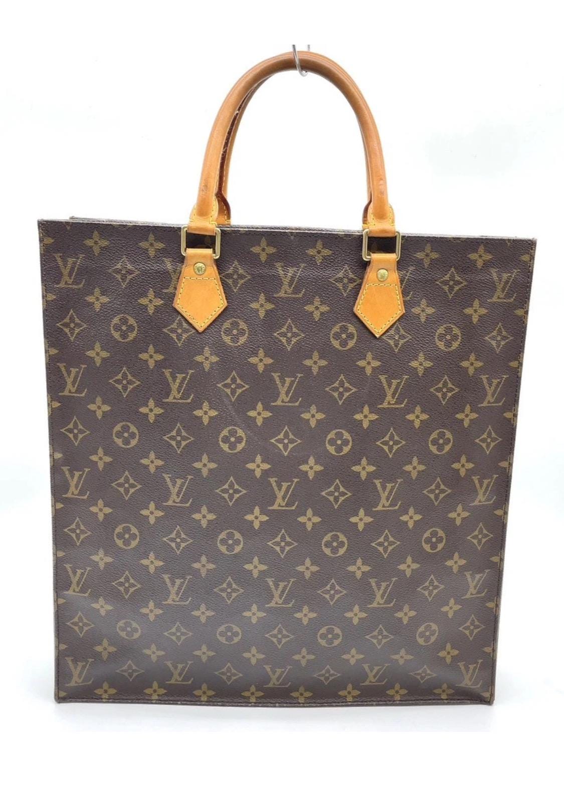 Authentic Louis Vuitton Monogram Sac Plat  Tote Bag W/Dustbag Vintage
