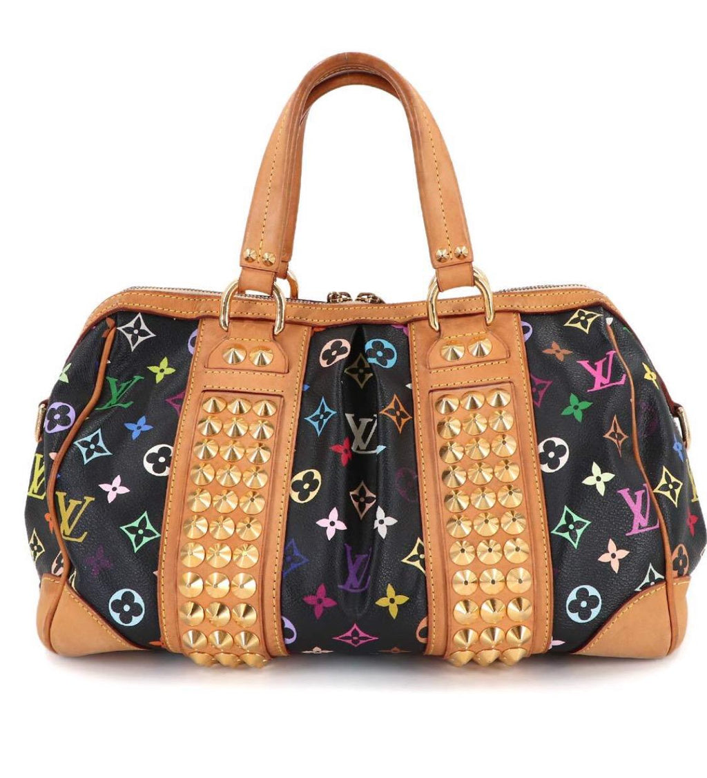 Authentic LOUIS VUITTON Monogram Multicolor Courtney MM Black