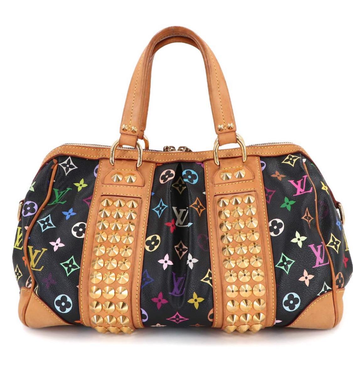Authentic LOUIS VUITTON Monogram Multicolor Courtney MM Black