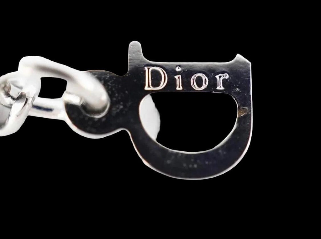 Authentic Christian Dior Women's Silver Circle Necklace Vintsge