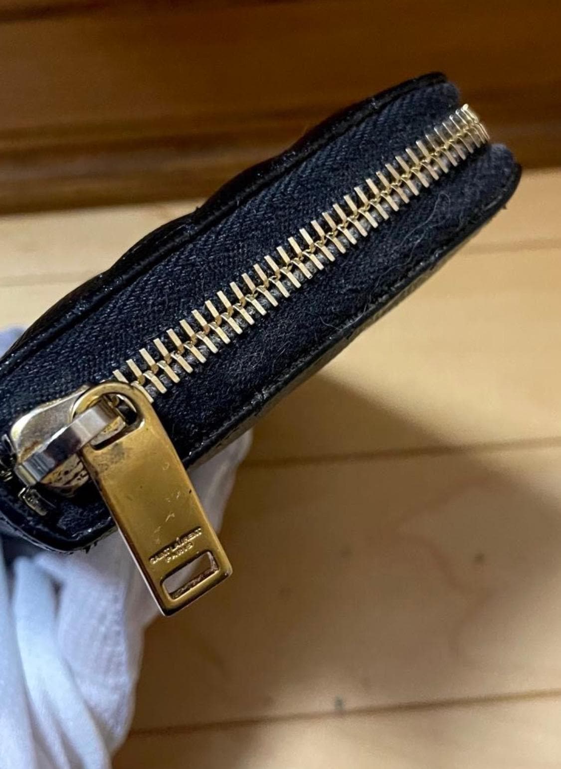 Authentic Saint Laurent Monogram Matelassé Black Long Wallet