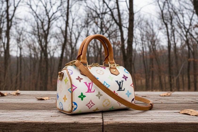 Authentic  Louis Vuitton Monogram Multicolor Mini Sac HL Speedy White Bag