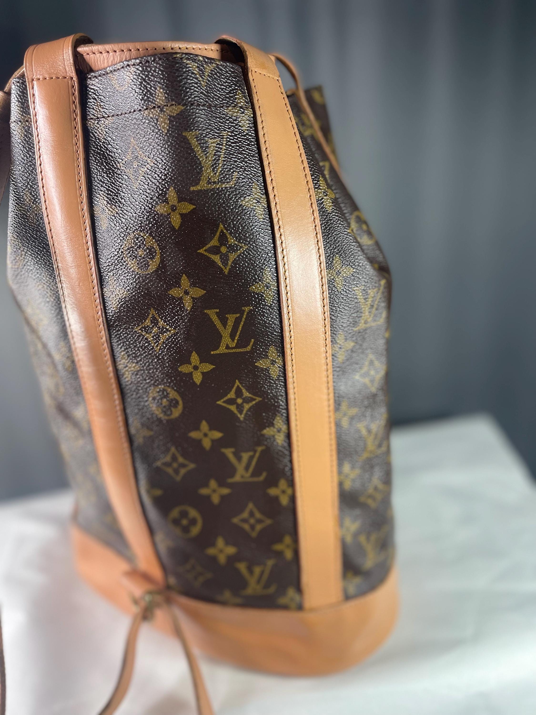 Authenic Louis Vuitton LV Shoulder Bag Randonnee PM Brown Monogram Vintage