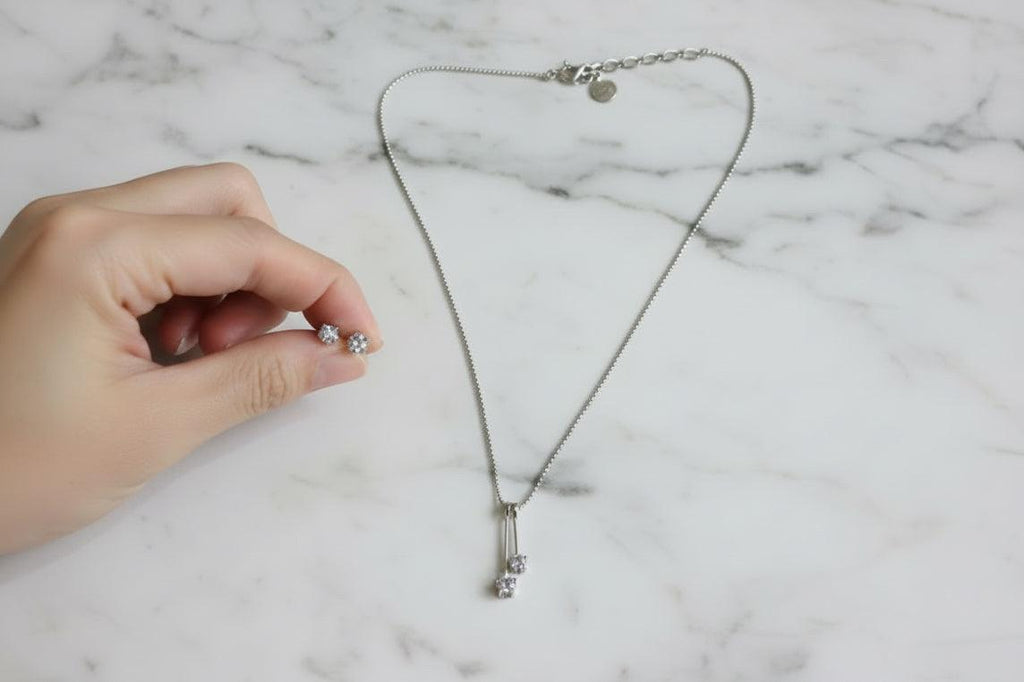 Authentic Courreges Necklace & Earring Set Vintage