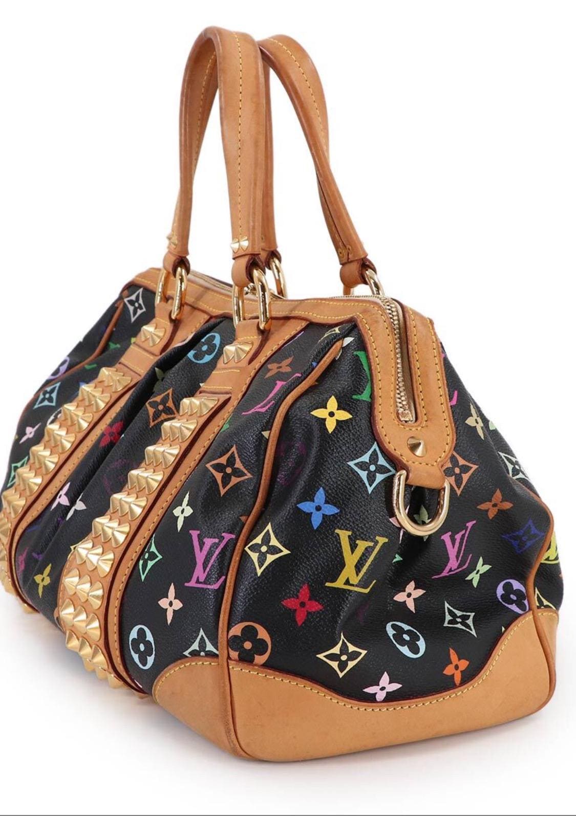 Authentic LOUIS VUITTON Monogram Multicolor Courtney MM Black