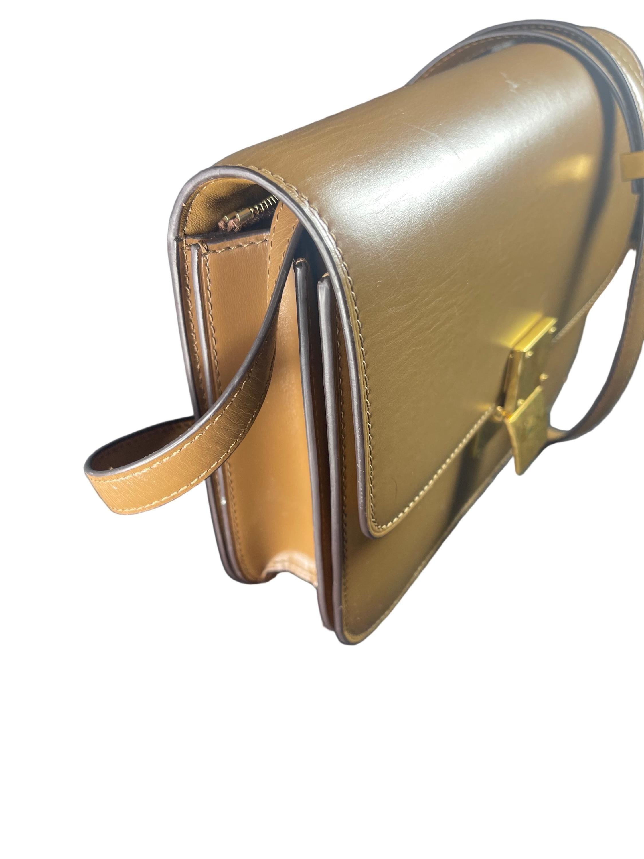 CELINE Smooth Calfskin Small Classic Box Flap Bag Authentic