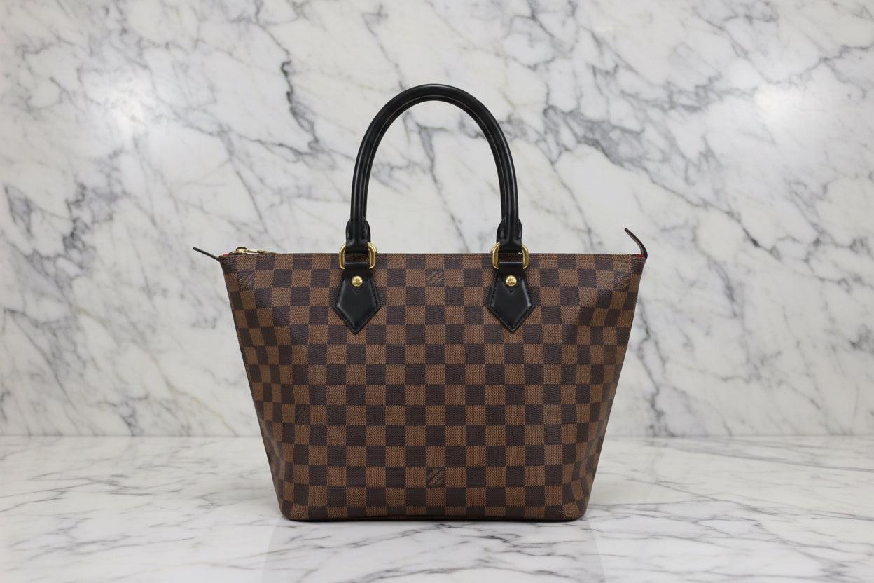 Authentic LOUIS VUITTON Damier Ebene Saleya PM Handbag