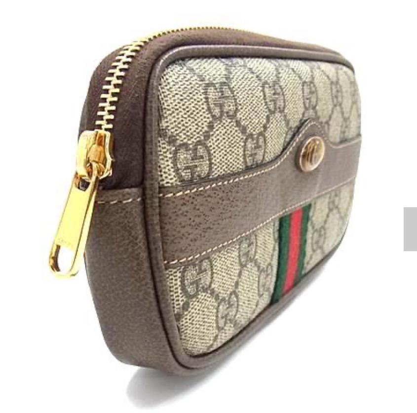 Authentic GUCCI GG Supreme Monogram Web Small Ophidia Belt Bag Dark Brown Like New  COA included