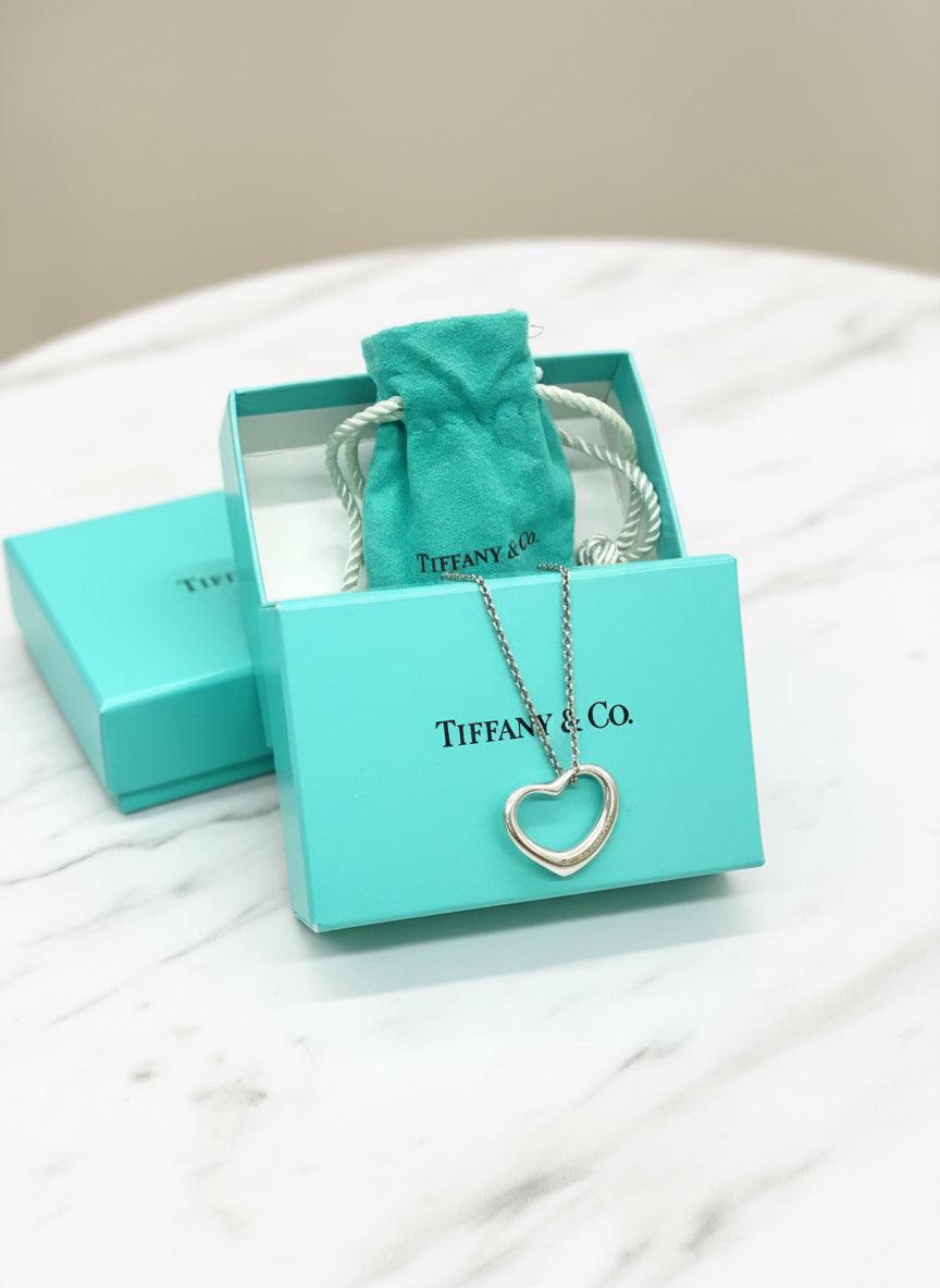 Authentic Tiffany & Co Open Heart Necklace ( Great Gift )