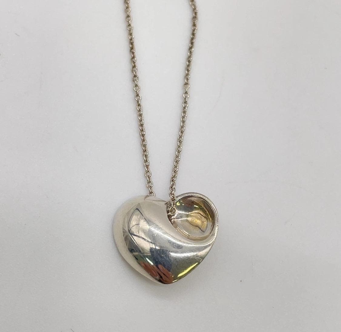 Authentic Tiffany & Co Folded Heart Necklace ( Great Gift )