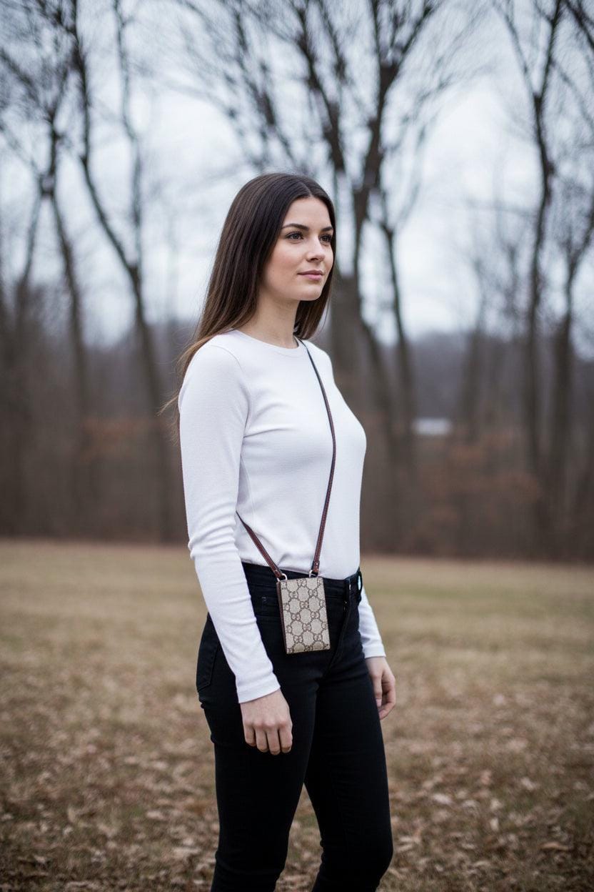 Authentic Gucci GG Supreme phone holder or card holder W/Box