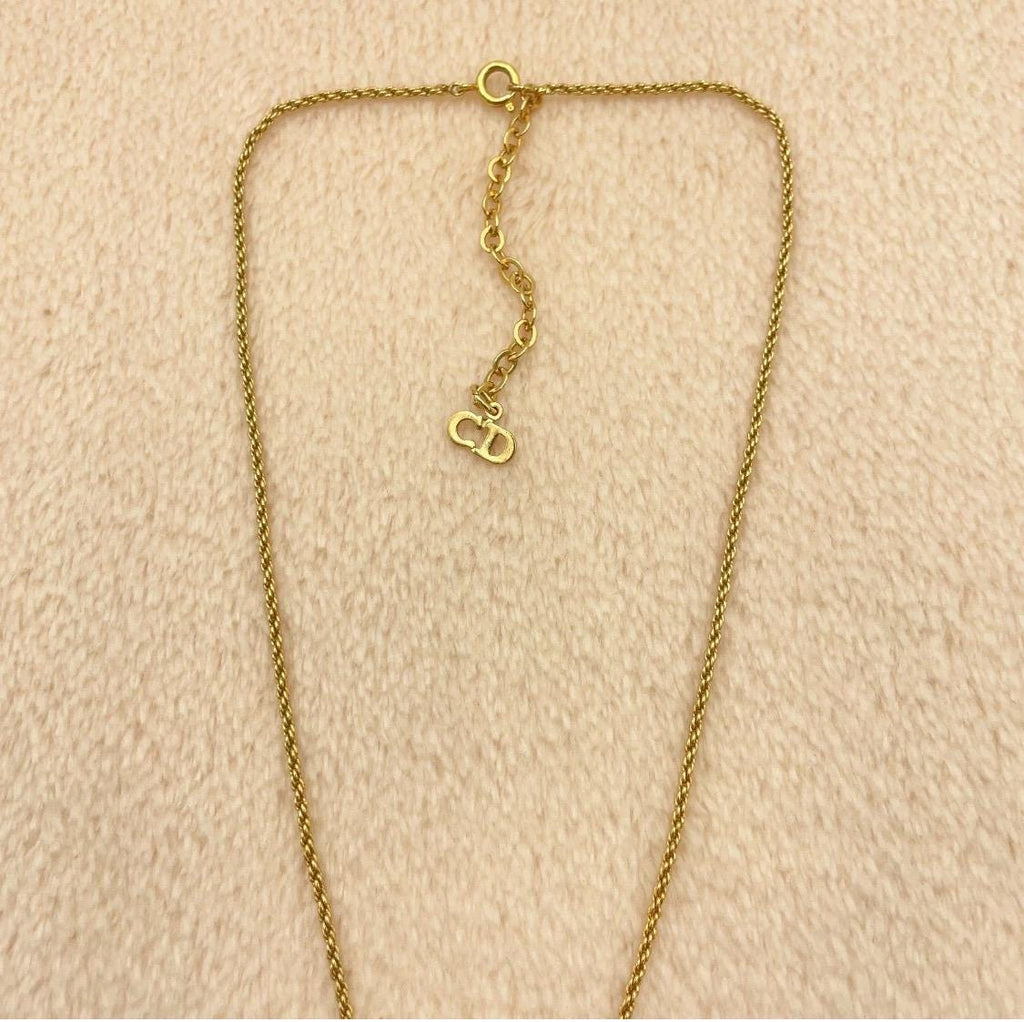 Authentjc Christian Dior Twist Circle CD Necklace  W/Box Vintage