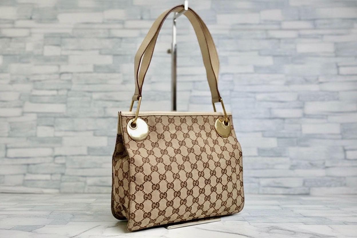 Authentic GUCCI Eclipse Messenger Bag GG Canvas Small Vintage