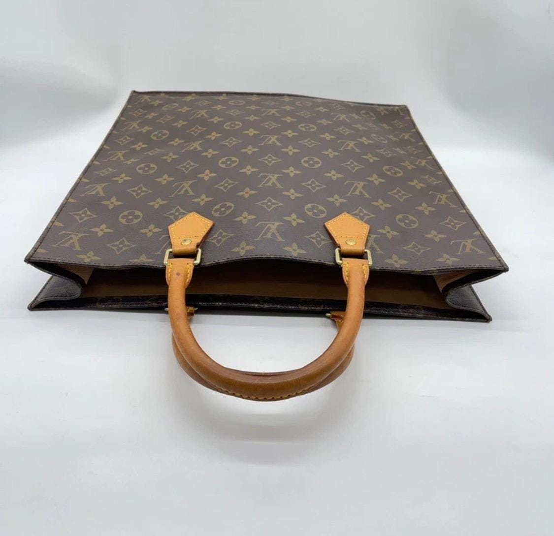 Authentic Louis Vuitton Monogram Sac Plat  Tote Bag W/Dustbag Vintage