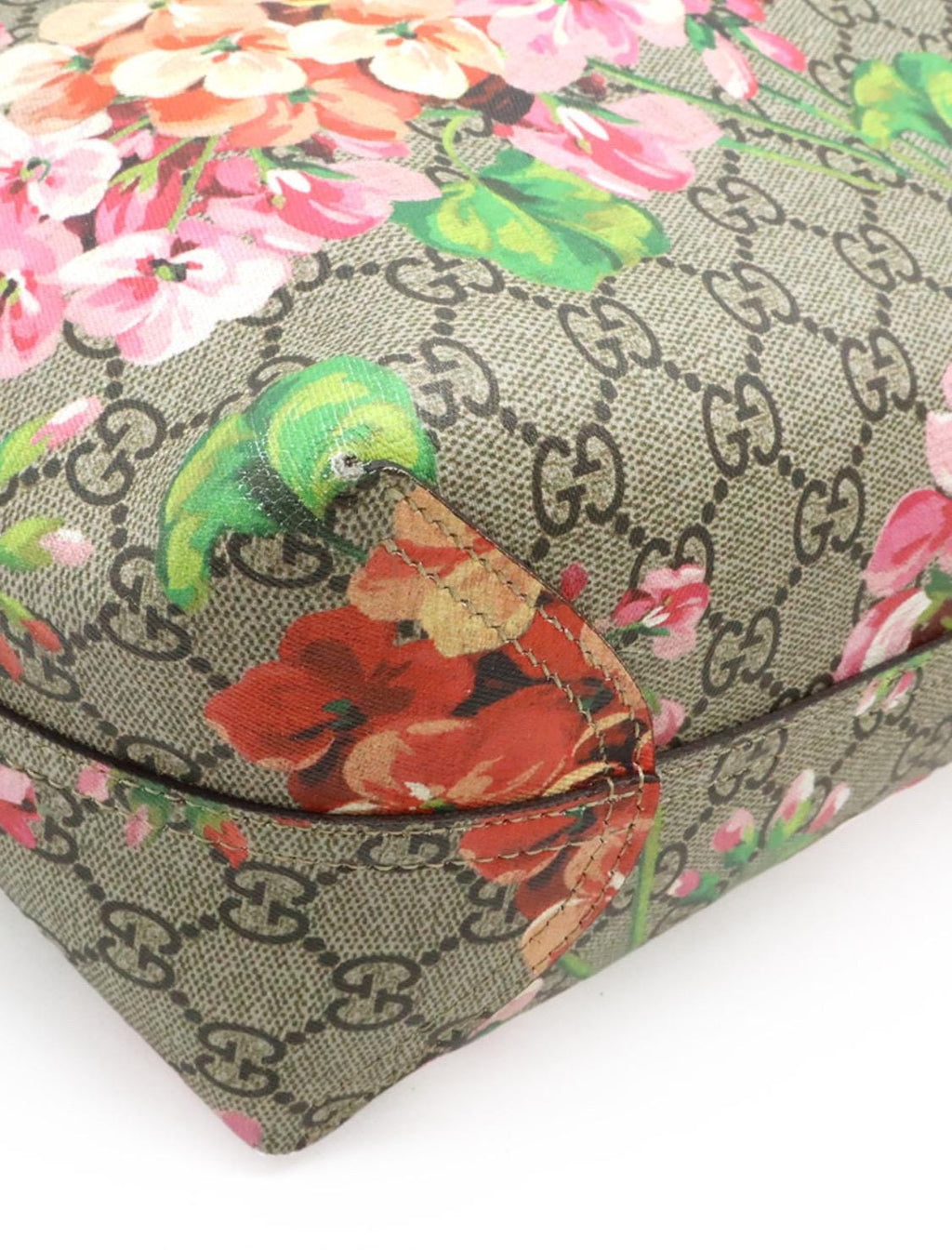 Authentic GUCCI GG Supreme Monogram Blooms Medium Reversible Tote Beige Multicolor Dry Rose
