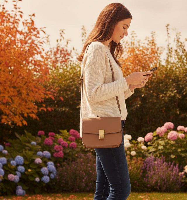 CELINE Smooth Calfskin Small Classic Box Flap Bag Authentic