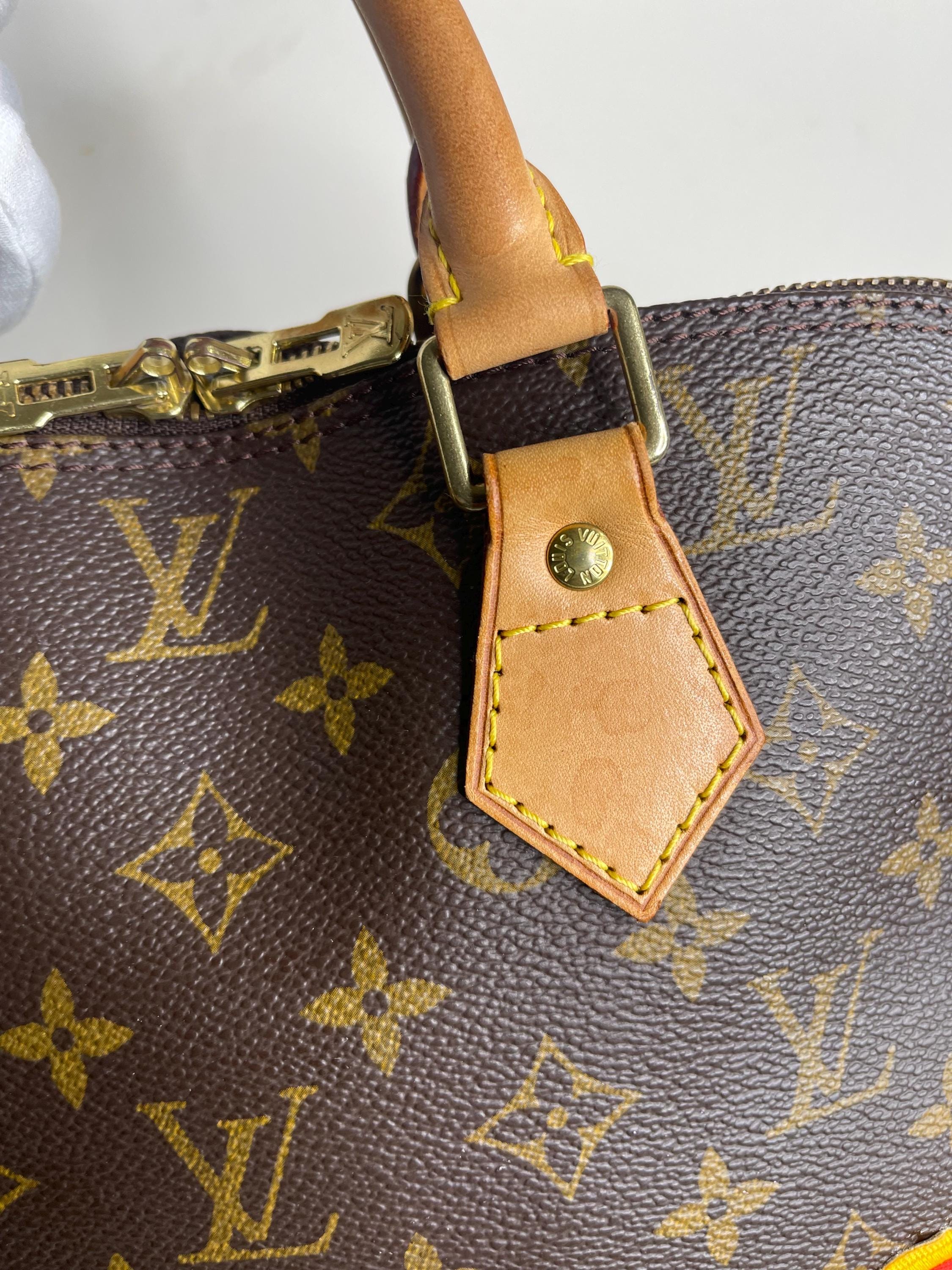 Authentic Louis Vuitton Alma PM Handbag  W / Name Tag , Lock & Key