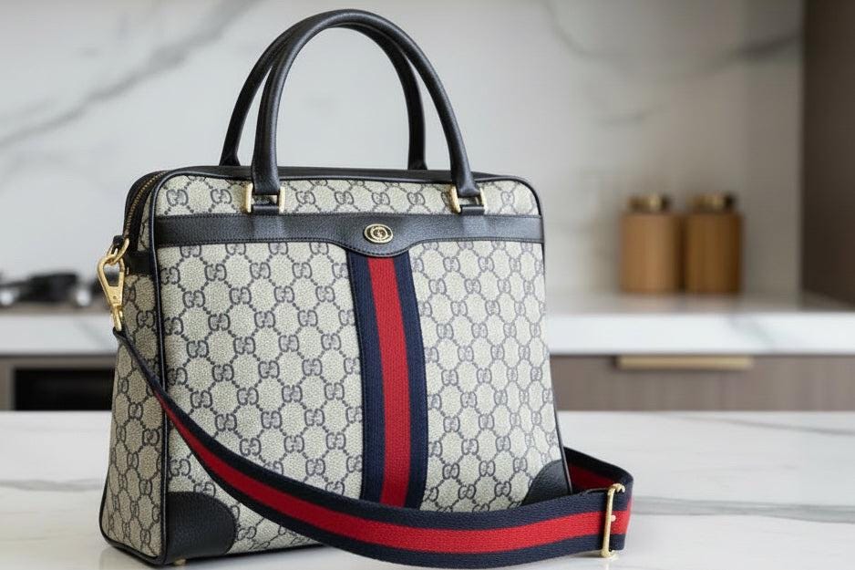 Authentic GUCCI GG Sherry Line Ophidia Supreme Tote Bag.